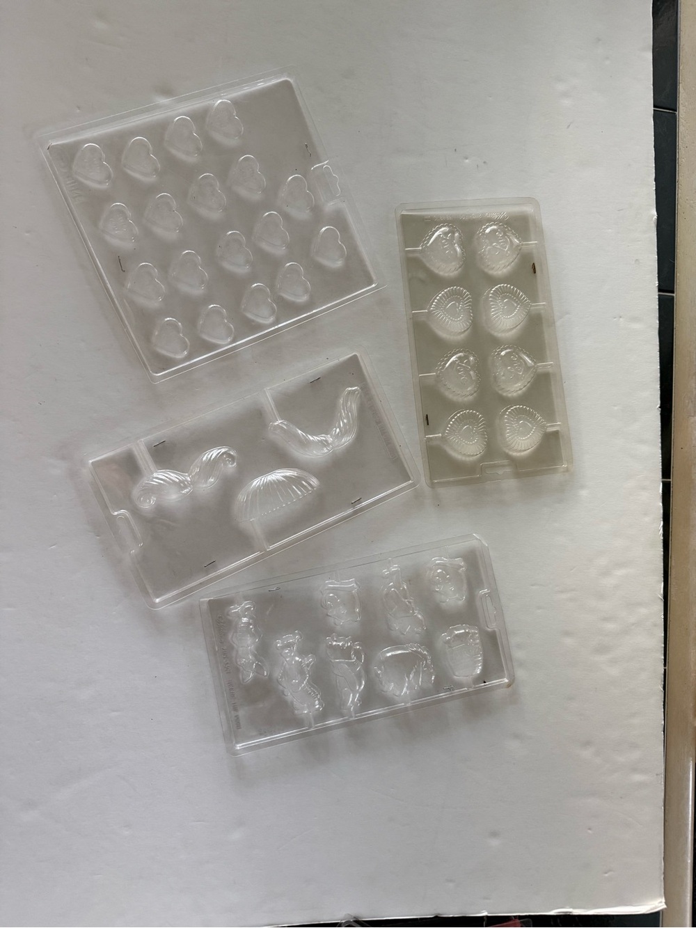 Wilton Clear Plastic Chocolate Candy Molds Set of 4 - 3 Valentine’s Day themed
